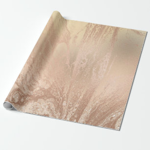 Elegant modern copper rose gold glitter marble wrapping paper