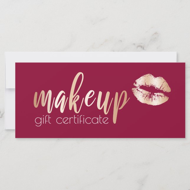 Elegant modern copper rose gold lips and makeup (Front)