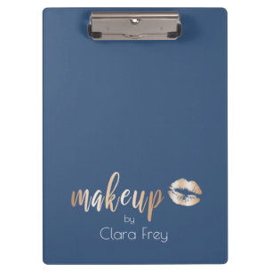 Elegant modern copper rose gold lips and makeup clipboard