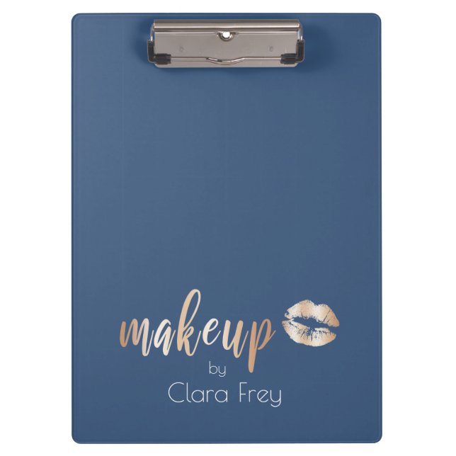 Elegant modern copper rose gold lips and makeup clipboard (Front)