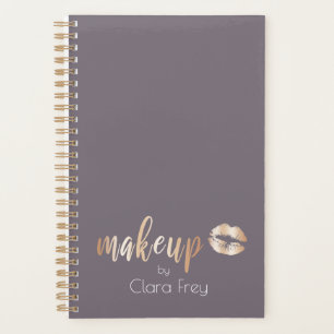 Elegant modern copper rose gold lips and makeup planner