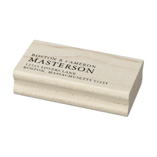 Elegant Modern Couple Names Typography Rubber Stamp