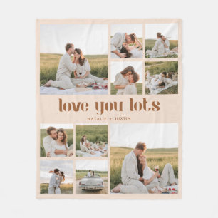 Elegant & Modern Couple Photo Collage Fleece Blanket