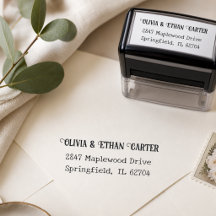 Elegant Modern Couple Script Wedding Return Addres