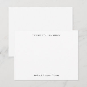 Elegant Modern Couple Typography White Thank You Card