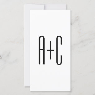 Elegant Modern Couples Initials   White & Black