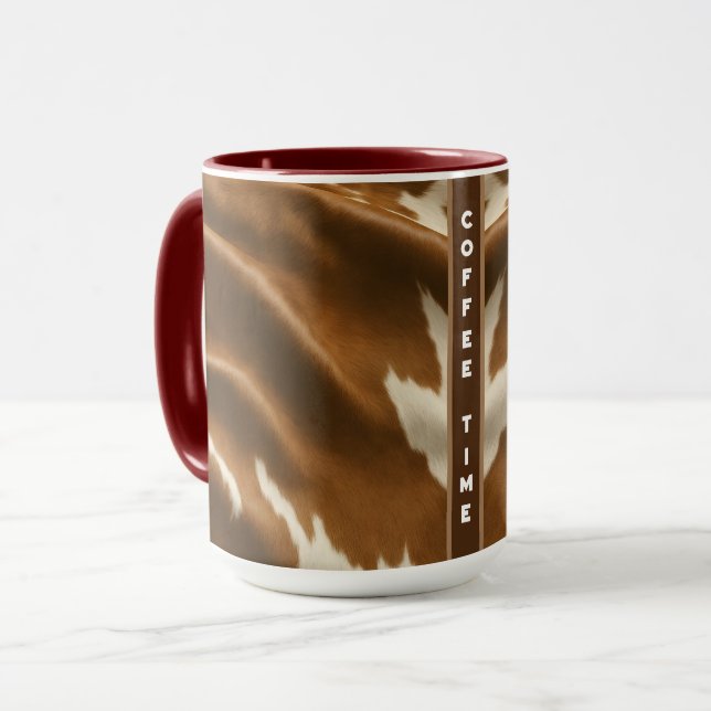 Elegant Modern Cow Faux Leather Collection Mug (Front Left)