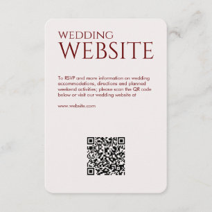 Elegant Modern Crimson Red Wedding Enclosure Card