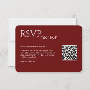Elegant Modern Crimson Red Wedding RSVP Card