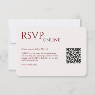 Elegant Modern Crimson Red Wedding RSVP Card