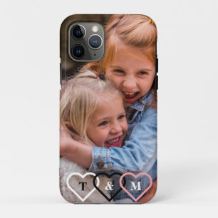 Elegant modern custom children photo monogram Case-Mate iPhone case