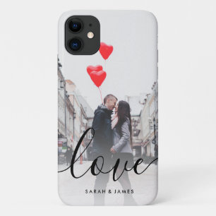 Elegant modern custom couple photo love text Case-Mate iPhone case