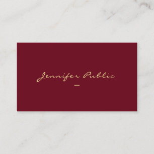 Elegant Modern Custom Gold Color Script Template Business Card