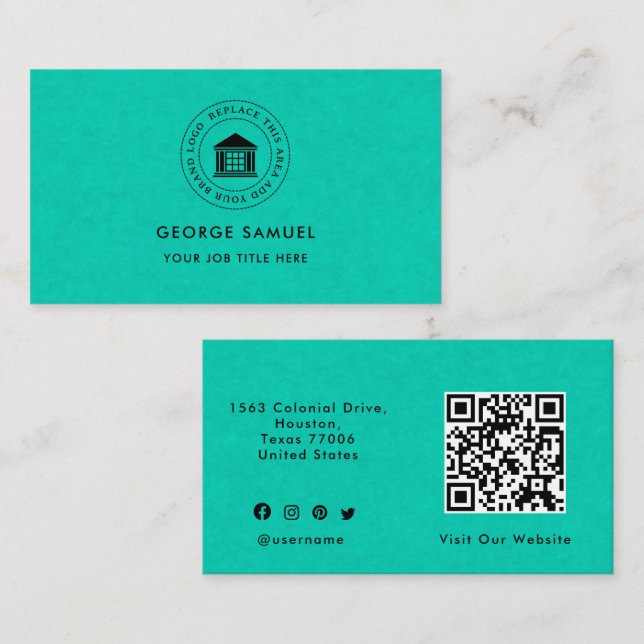 Elegant Modern Custom Logo Minimalist Simple Business Card (Front/Back)