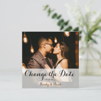 Elegant Modern Custom  Photo Change Date Wedding