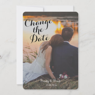 Elegant Modern Custom Photo Change Date Wedding Invitation