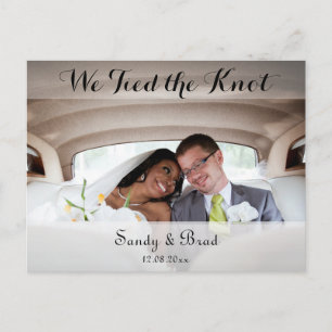Elegant Modern Custom  Photo Wedding announcement Postcard