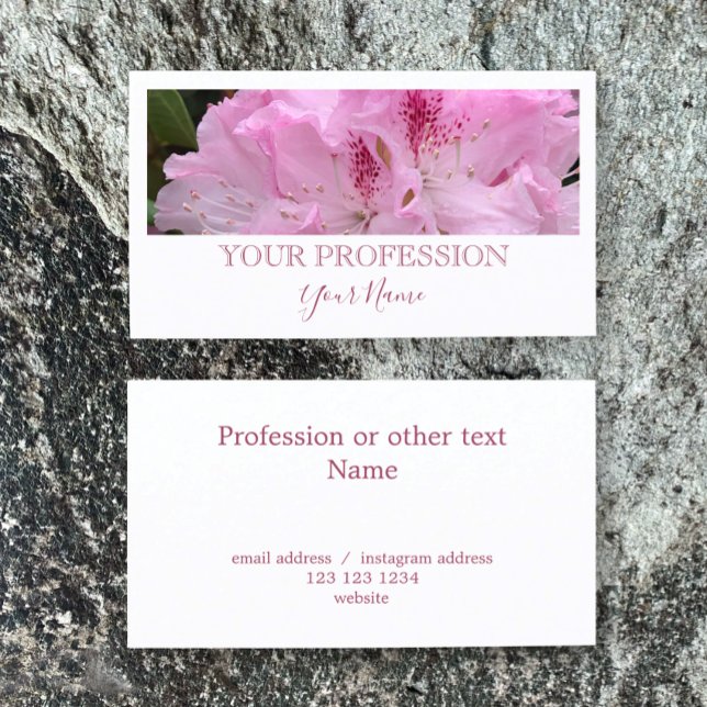 Elegant Modern Custom Photo White Pink Mauve Business Card (Customize this elegant pink mauve and white business cards templates. Add photo add contacts.
)