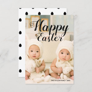 Elegant Modern Cute Happy Easter Text   Photo Invitation
