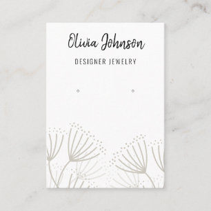 Elegant Modern Dandelion Jewelry Earring Display Business Card