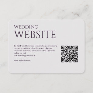 Elegant Modern Dark Purple Wedding Enclosure Card
