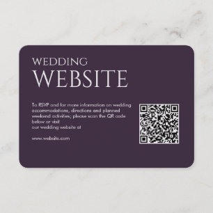 Elegant Modern Dark Purple Wedding Enclosure Card