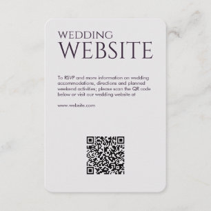 Elegant Modern Dark Purple Wedding Enclosure Card