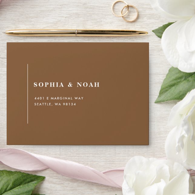 Elegant Modern Dark Taupe Minimal Wedding Envelope (Wedding)