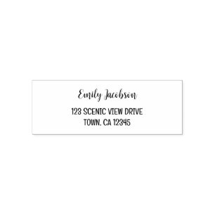 Elegant Modern Decorative Calligraphy Return Addy Self-inking Stamp