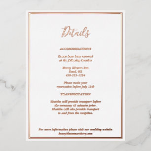 Elegant Modern Details Rose Gold Enclosure Card