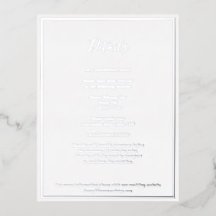 Elegant Modern Details Silver Foil Enclosure Card