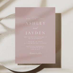 Elegant Modern Dusty Pink Minimal Wedding Invitation