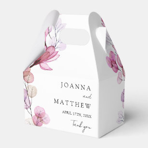 Elegant Modern Dusty Rose Floral Wedding Favour Box