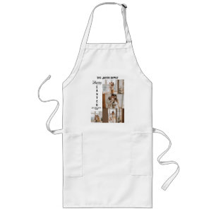 elegant modern Easter, family five photo collage Long Apron