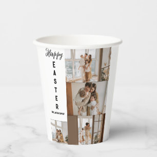 elegant modern Easter, family five photo collage Paper Cups