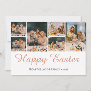 elegant Modern Easter, family Six photo collage Holiday Card