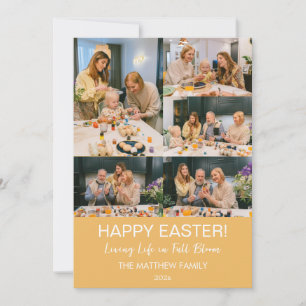 elegant Modern Easter, family six photo collage Holiday Card