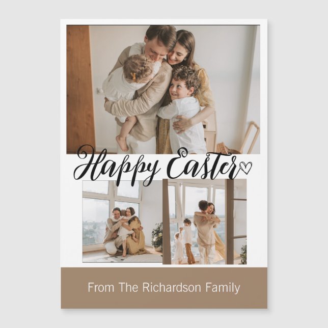 elegant modern Easter, family three photo collage (Front)