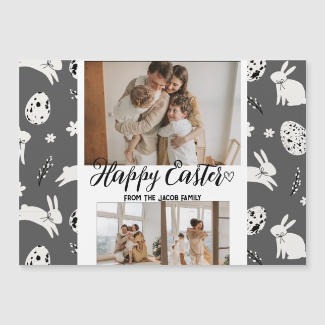 elegant modern Easter, family three photo collage (Front)