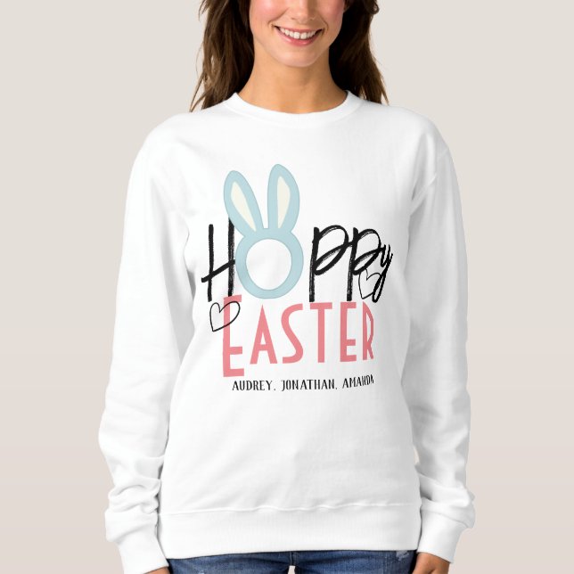 elegant modern Easter, family three photo collage Sweatshirt (Front)