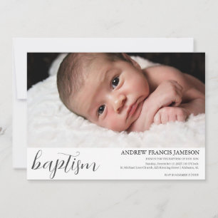 Elegant Modern Elegant Christian Photo Baptism I Invitation