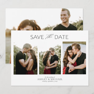 Elegant Modern Engagement 4 Photo Save the Date