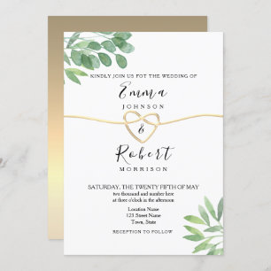 Elegant Modern Eucalyptus Greenery Wedding Invitation