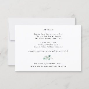 Elegant Modern Eucalyptus Wedding Details Card