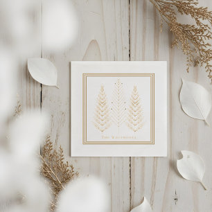 Elegant Modern Evergreen Pine Tree Christmas Foil Napkins
