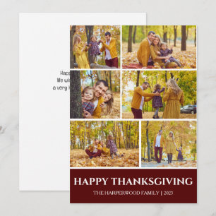 Elegant Modern Fall thanksgiving family photo  Holiday Card