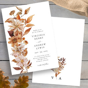 Elegant Modern Fall Wedding Invitation