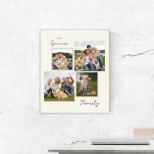 Elegant Modern Family Multi Photos Collage Poster