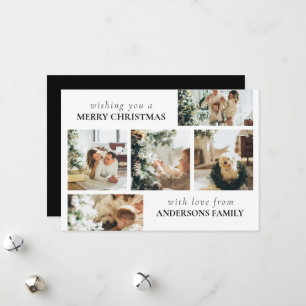 Elegant Modern Family Photo Collage Christmas Card