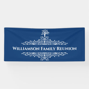 Elegant Modern Family Tree Monogram Event Banner